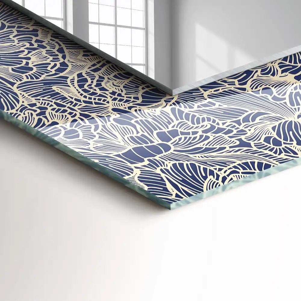 Rectangle decorative mirror Floral fabric pattern