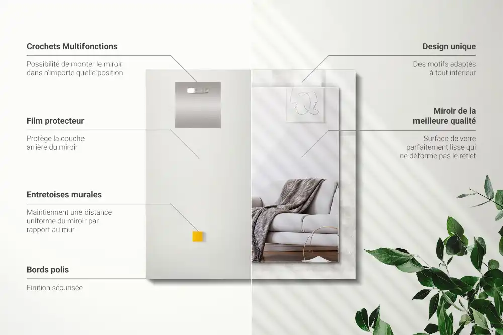 Rectangular decorative mirror Gray texture pattern