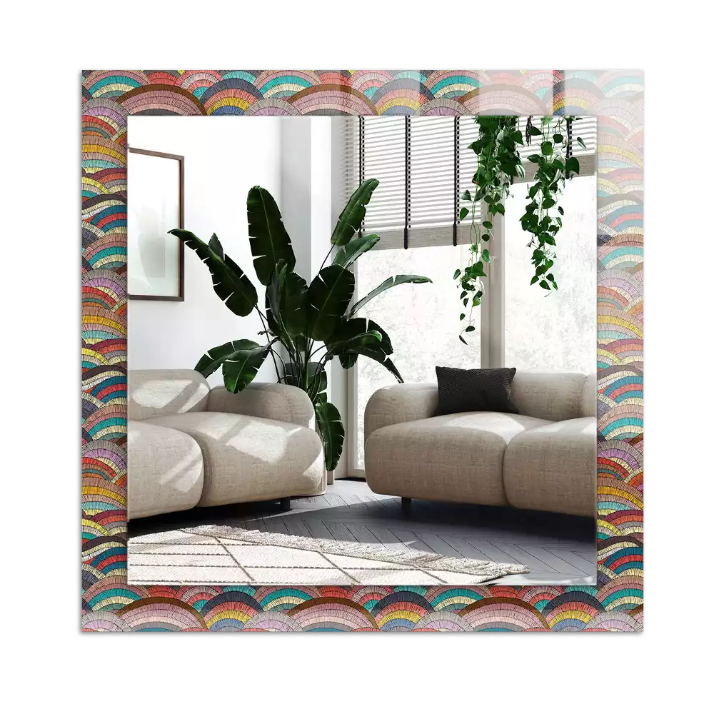 Rectangular mirror print Colorful Arcs Waves