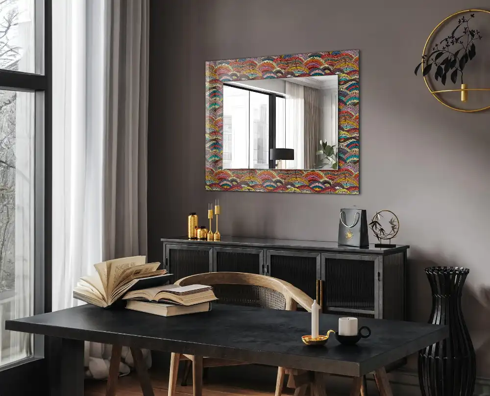 Rectangular mirror print Colorful Arcs Waves