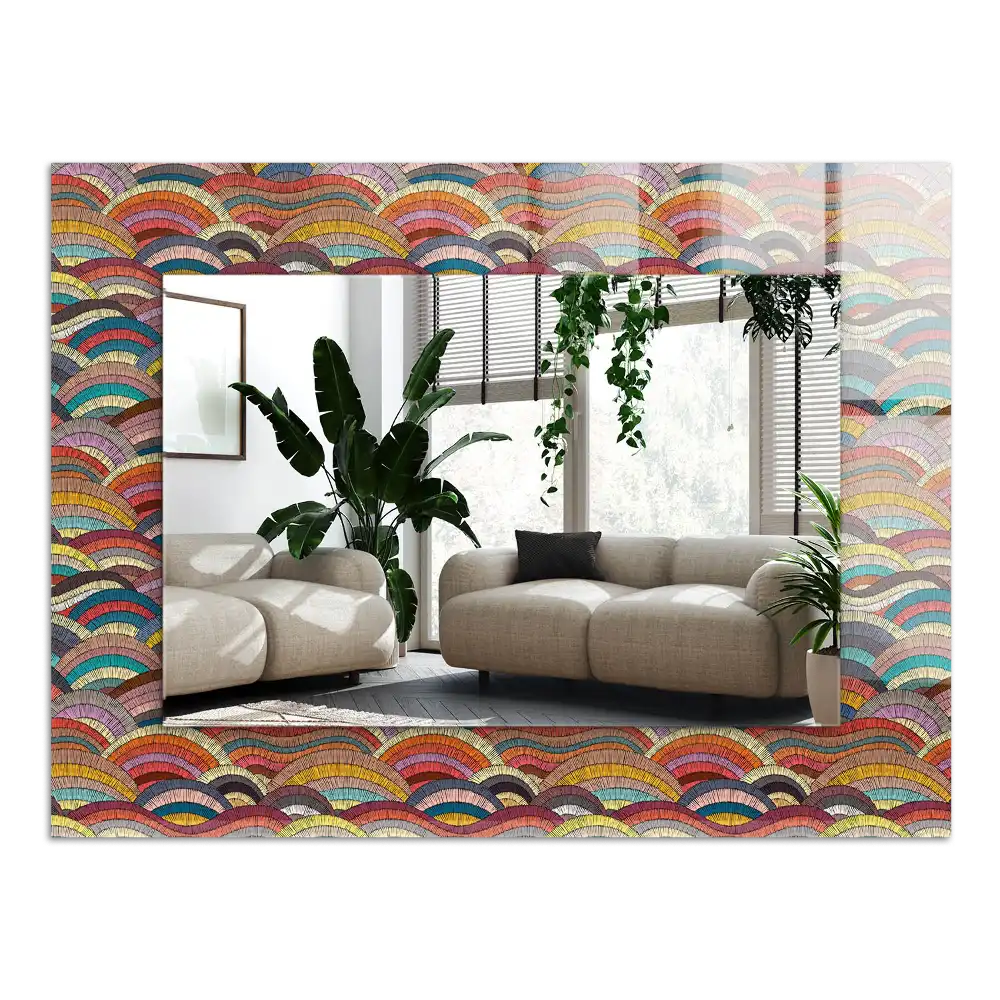 Rectangular mirror print Colorful Arcs Waves