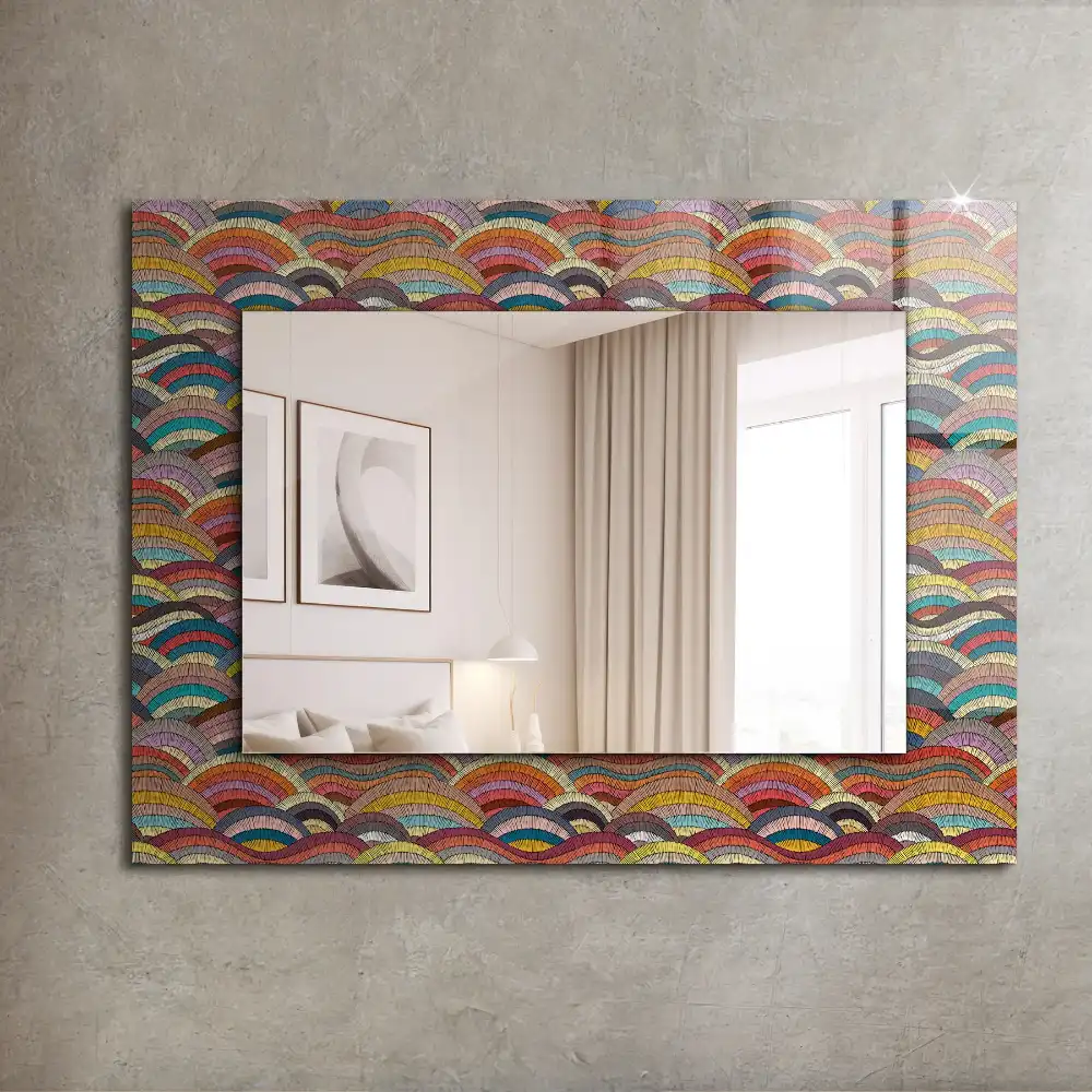 Rectangular mirror print Colorful Arcs Waves