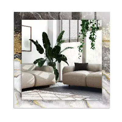 Rectangular wall mirror design Marble veins abstract