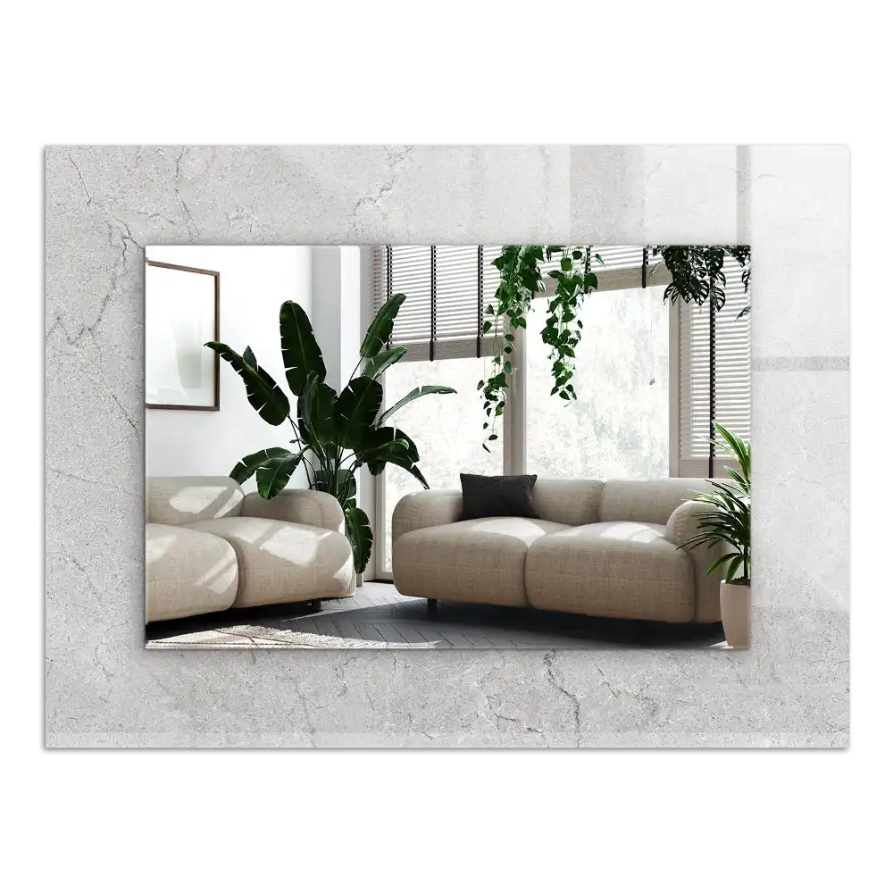 Rectangular decorative mirror Cracked concrete surface