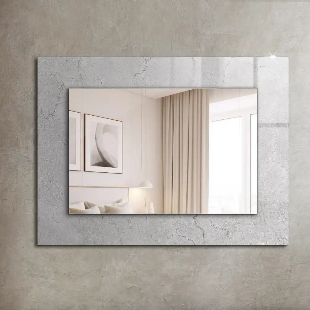 Rectangular decorative mirror Cracked concrete surface
