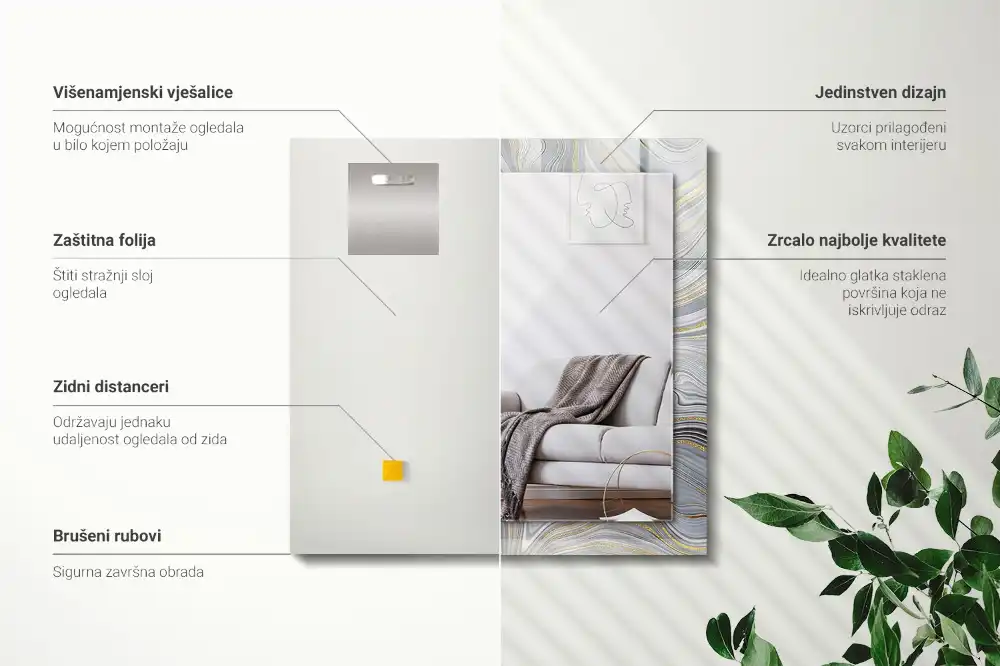 Rectangle decorative mirror Abstract Marble Patterns