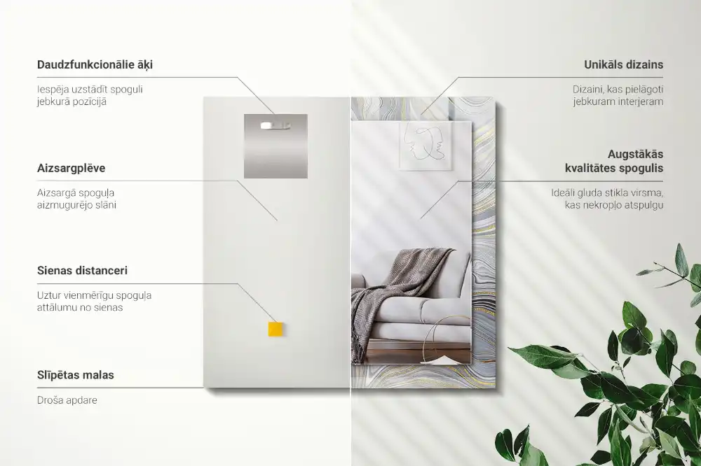 Rectangle decorative mirror Abstract Marble Patterns