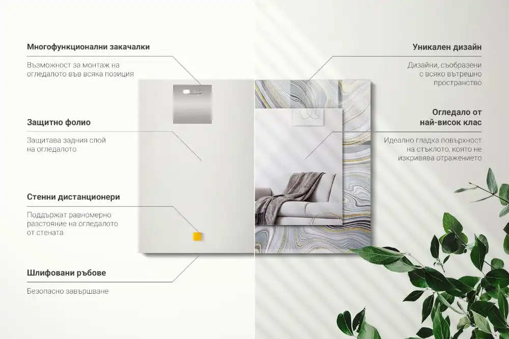 Rectangle decorative mirror Abstract Marble Patterns