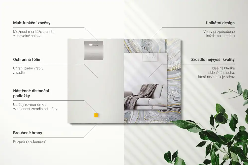 Rectangle decorative mirror Abstract Marble Patterns