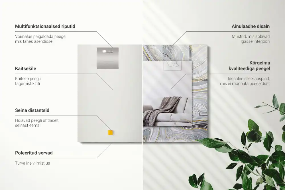 Rectangle decorative mirror Abstract Marble Patterns