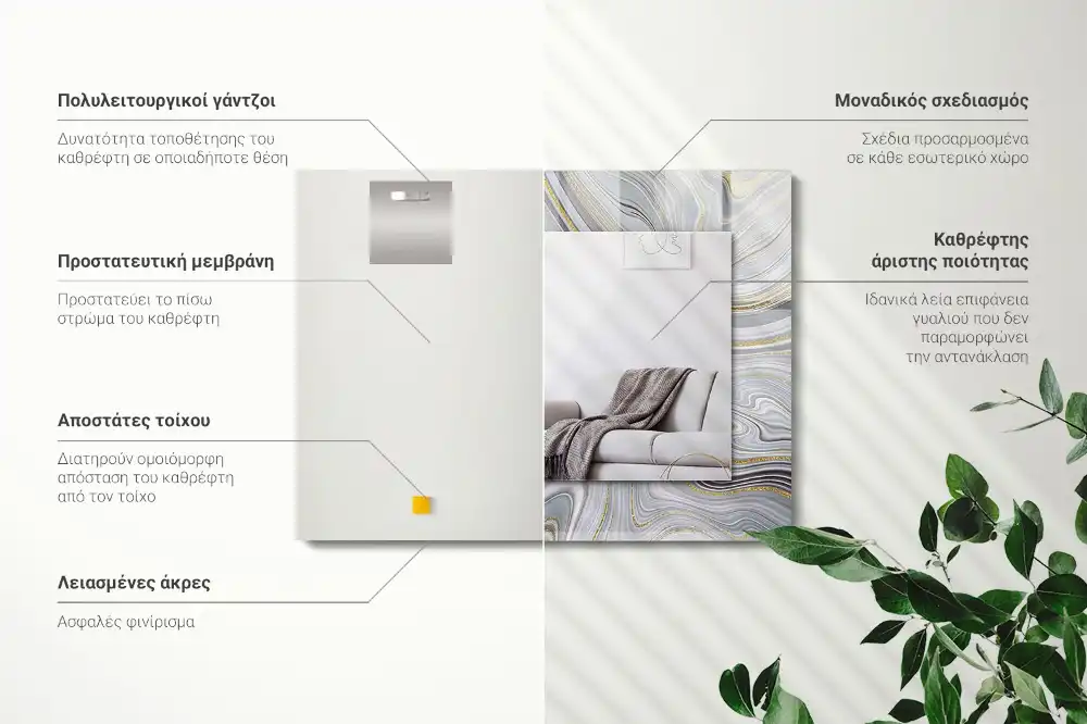 Rectangle decorative mirror Abstract Marble Patterns