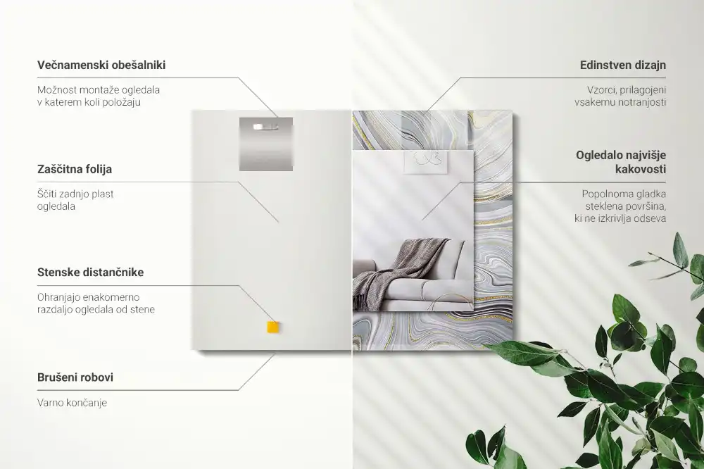 Rectangle decorative mirror Abstract Marble Patterns