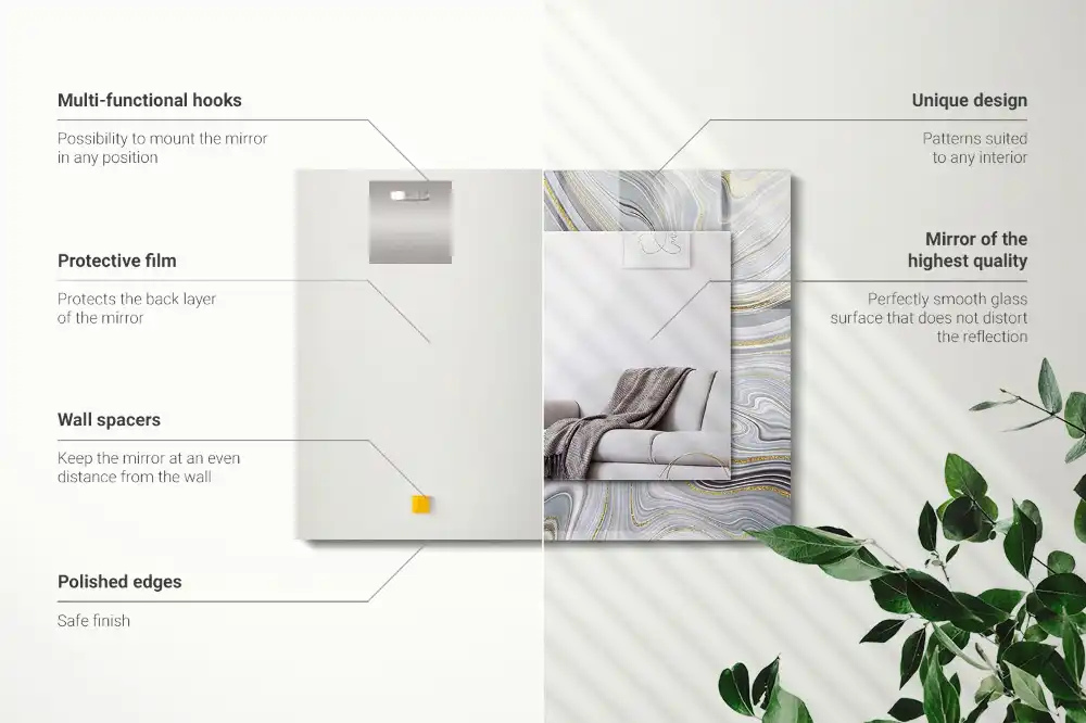 Rectangle decorative mirror Abstract Marble Patterns