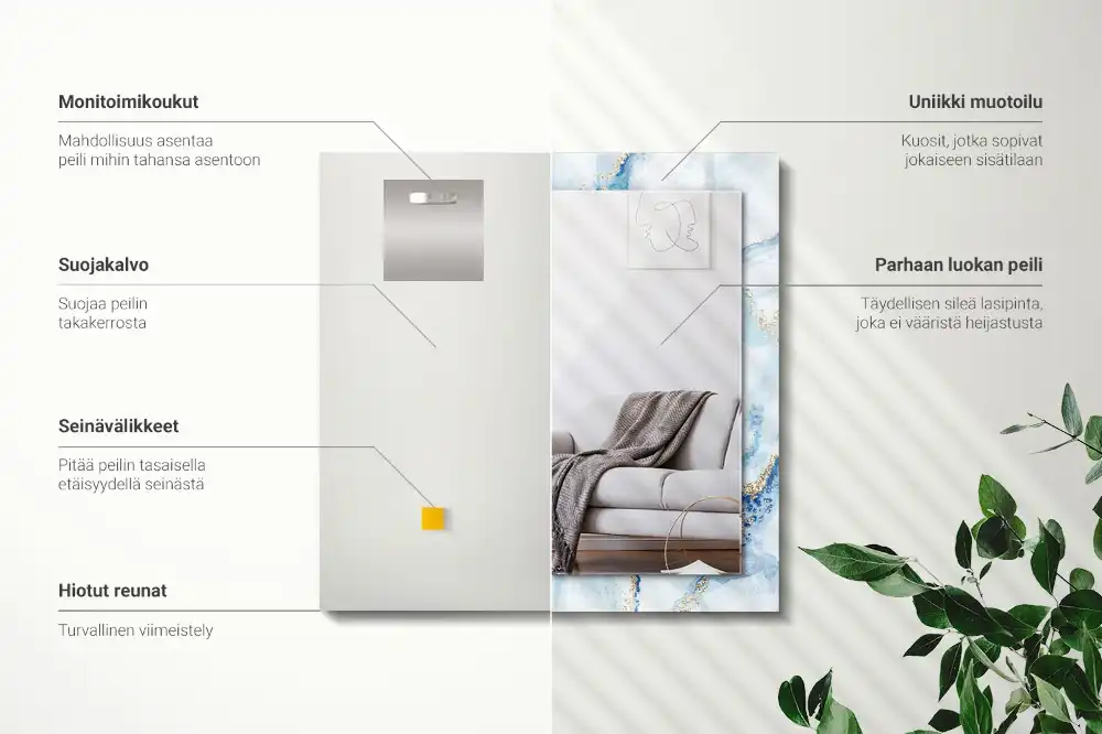 Rectangular decorative mirror Abstract Marble Pattern