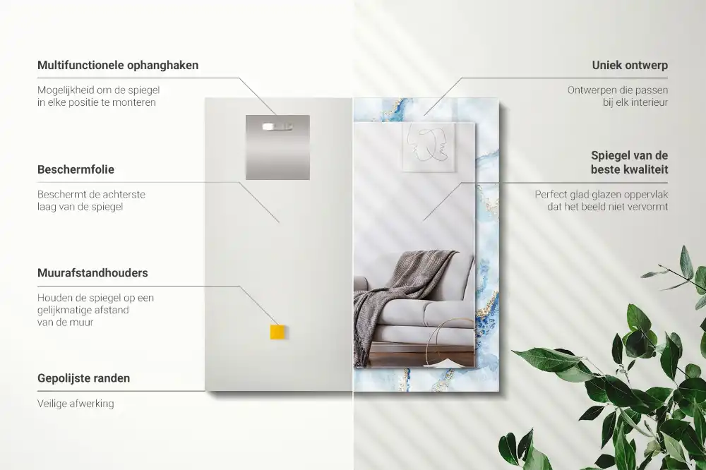 Rectangular decorative mirror Abstract Marble Pattern