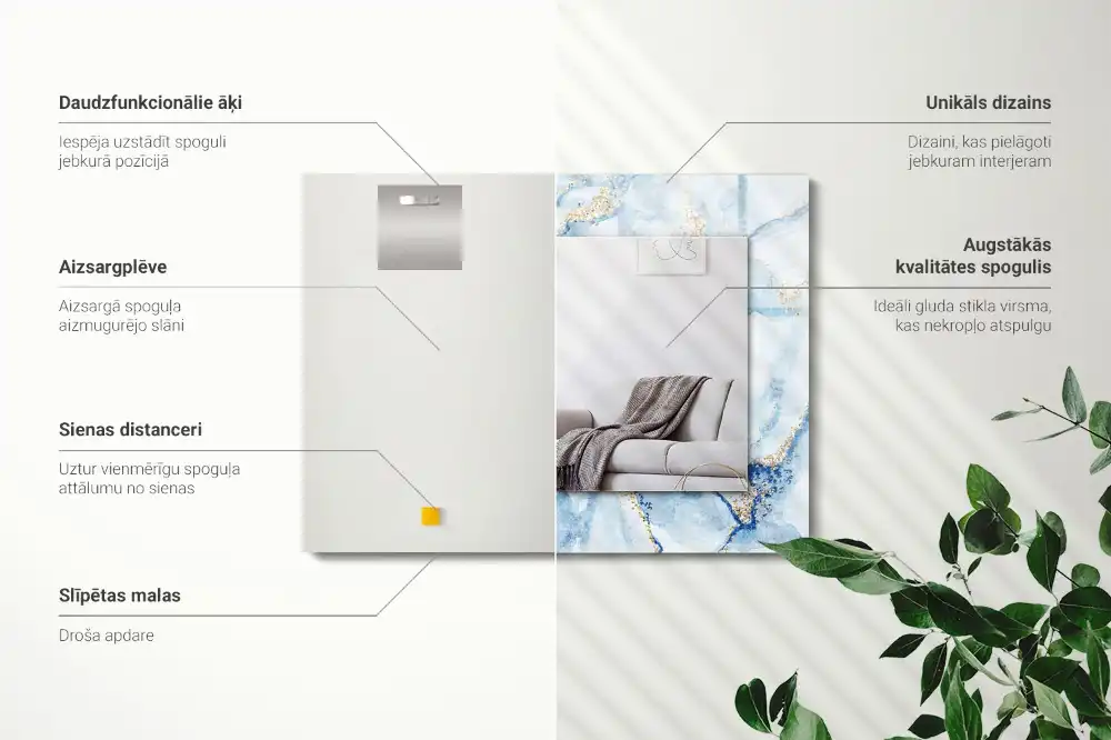 Rectangular decorative mirror Abstract Marble Pattern