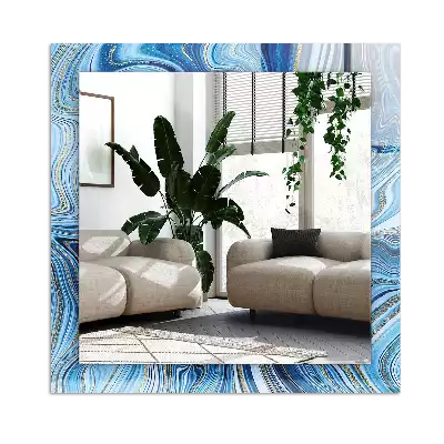 Rectangular mirror print Abstract blue pattern