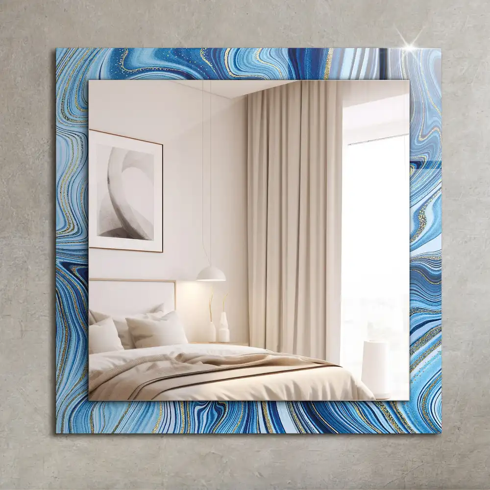 Rectangular mirror print Abstract blue pattern