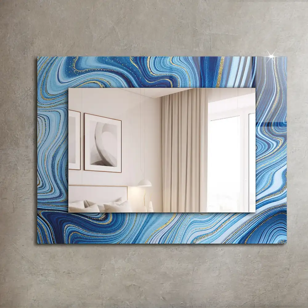 Rectangular mirror print Abstract blue pattern
