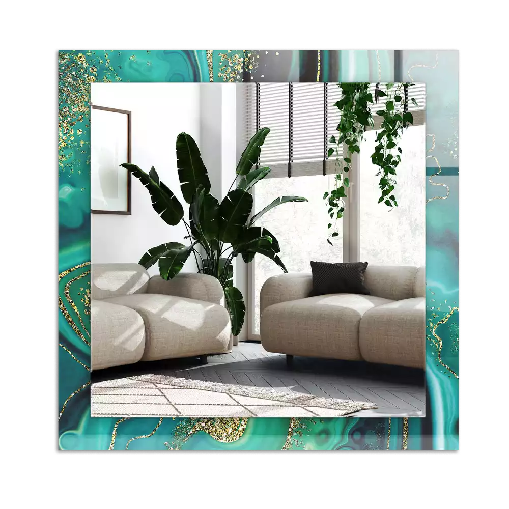 Rectangle decorative mirror Abstract green texture