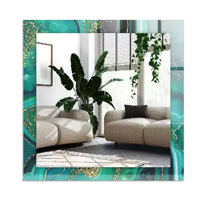 Rectangle decorative mirror Abstract green texture