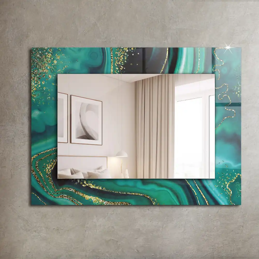 Rectangle decorative mirror Abstract green texture