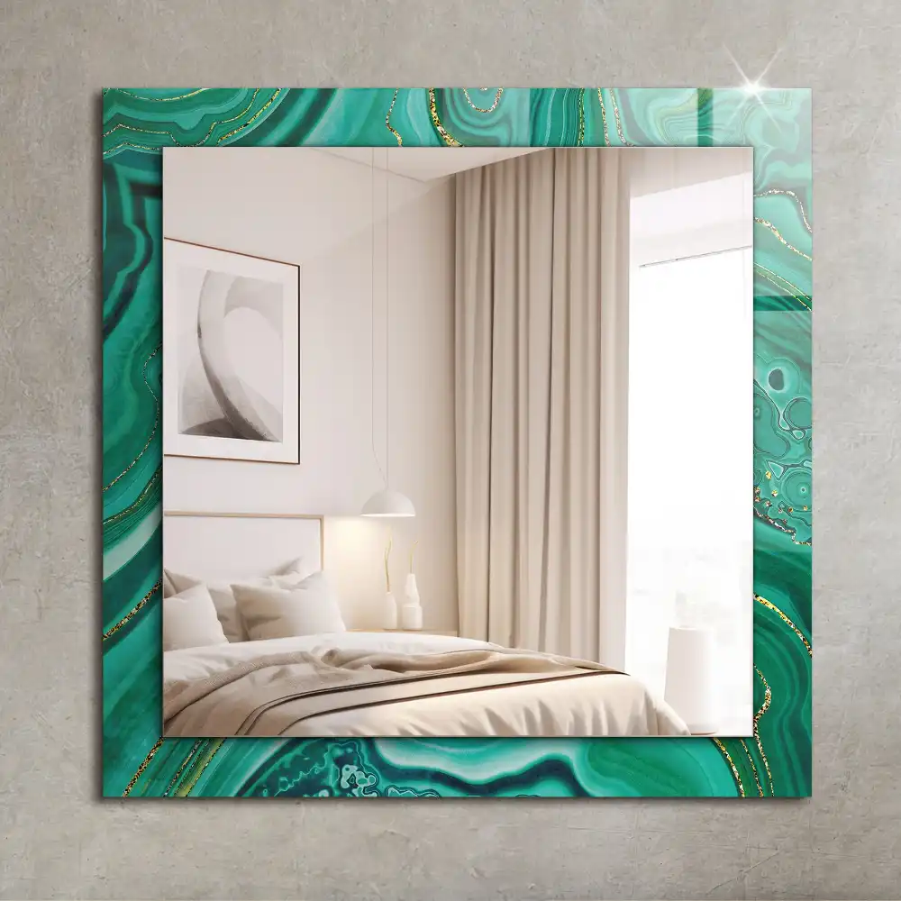 Rectangular wall mirror design Abstract green texture