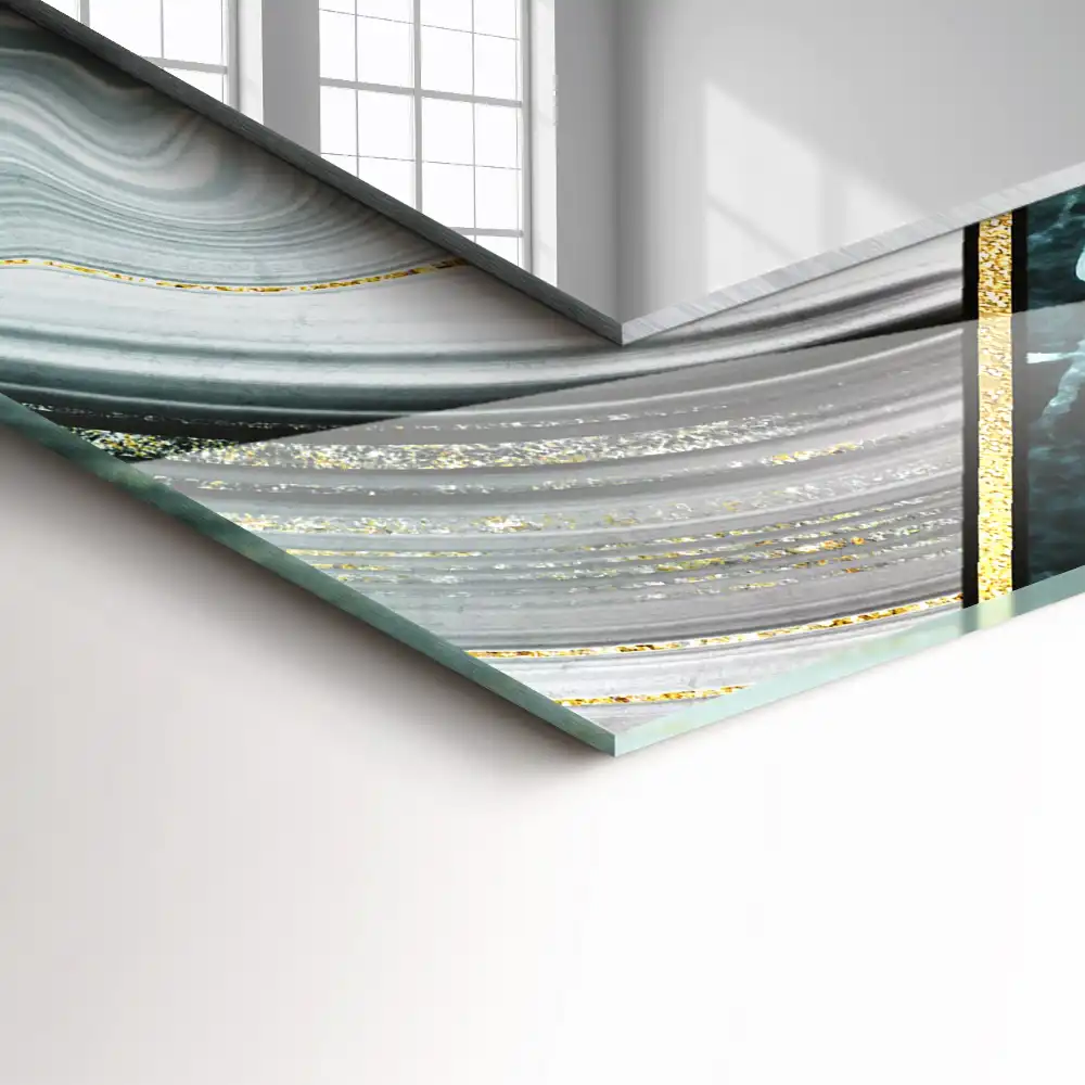 Rectangular decorative mirror Abstract geometric patterns