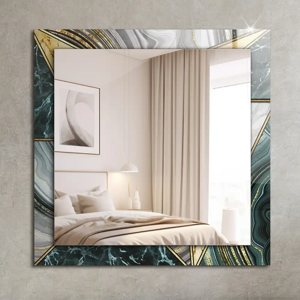 Rectangular decorative mirror Abstract geometric patterns