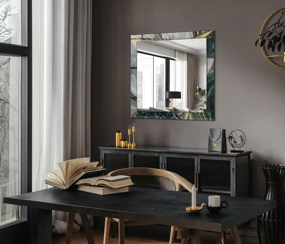 Rectangular decorative mirror Abstract geometric patterns