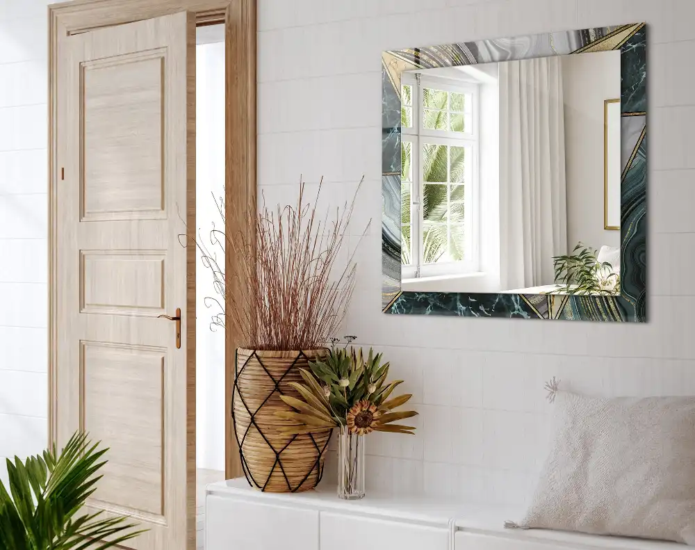 Rectangular decorative mirror Abstract geometric patterns