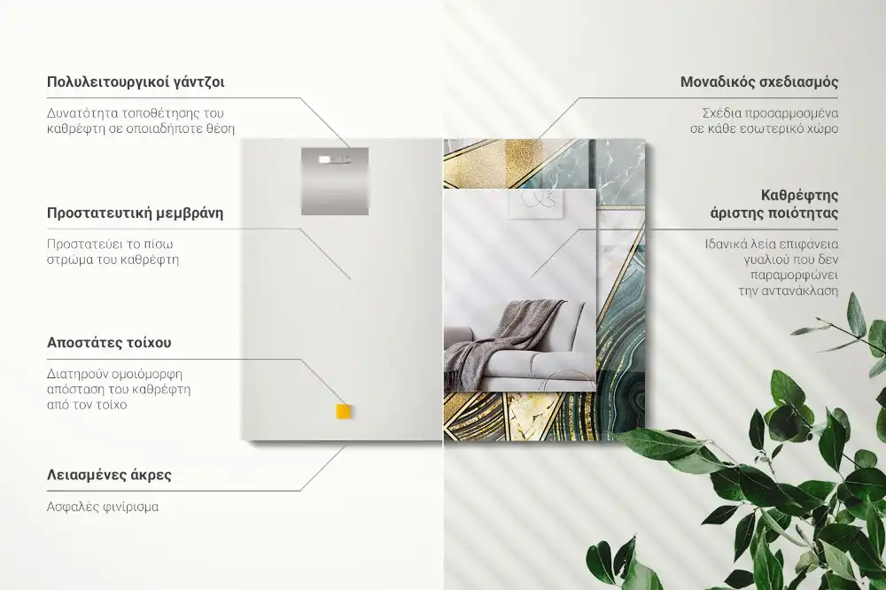 Rectangular decorative mirror Abstract geometric patterns