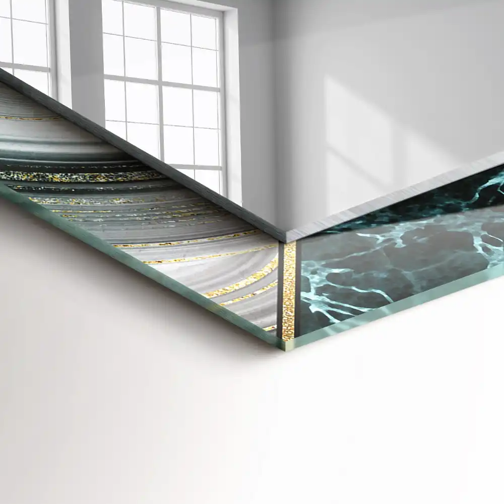 Rectangular decorative mirror Abstract geometric patterns