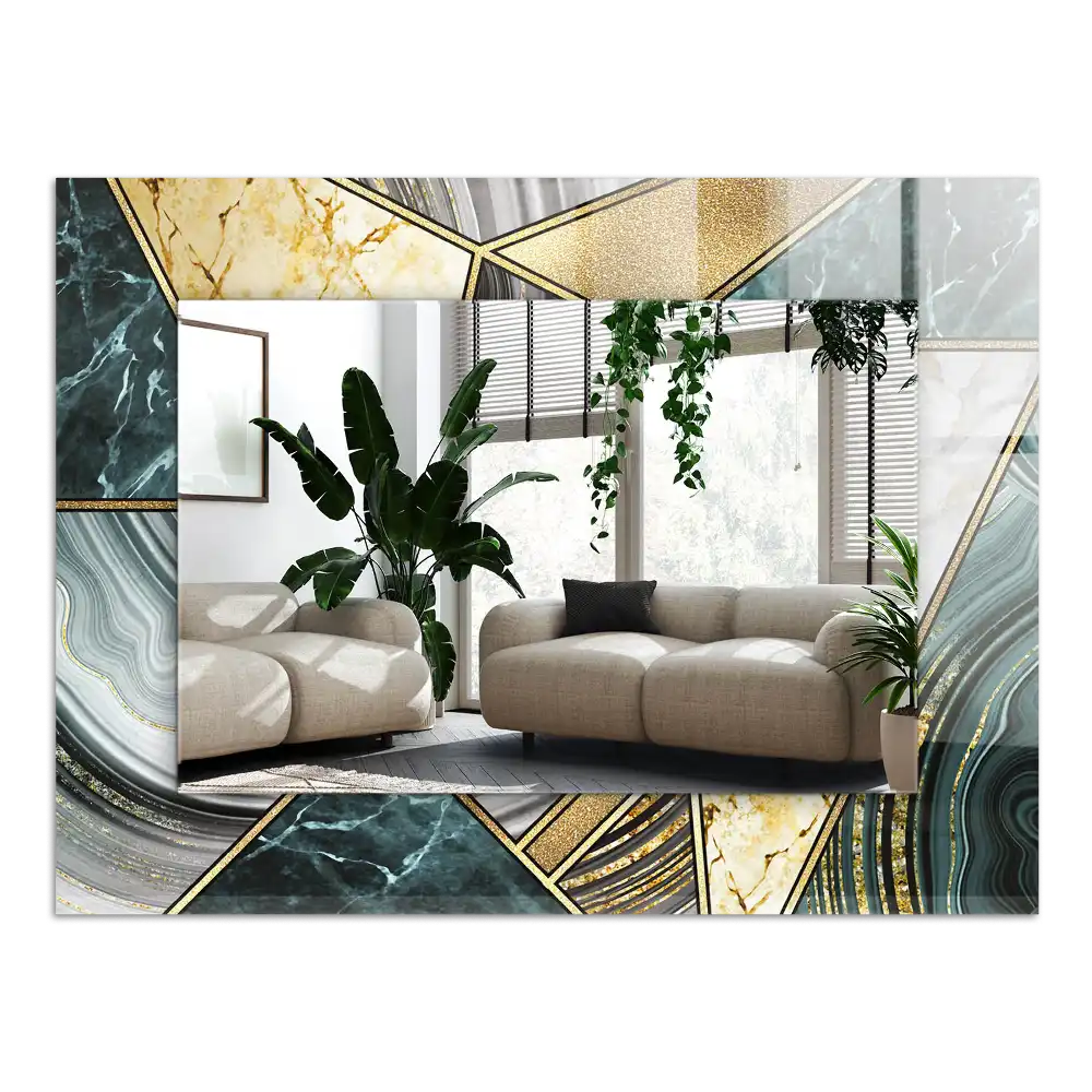 Rectangular decorative mirror Abstract geometric patterns