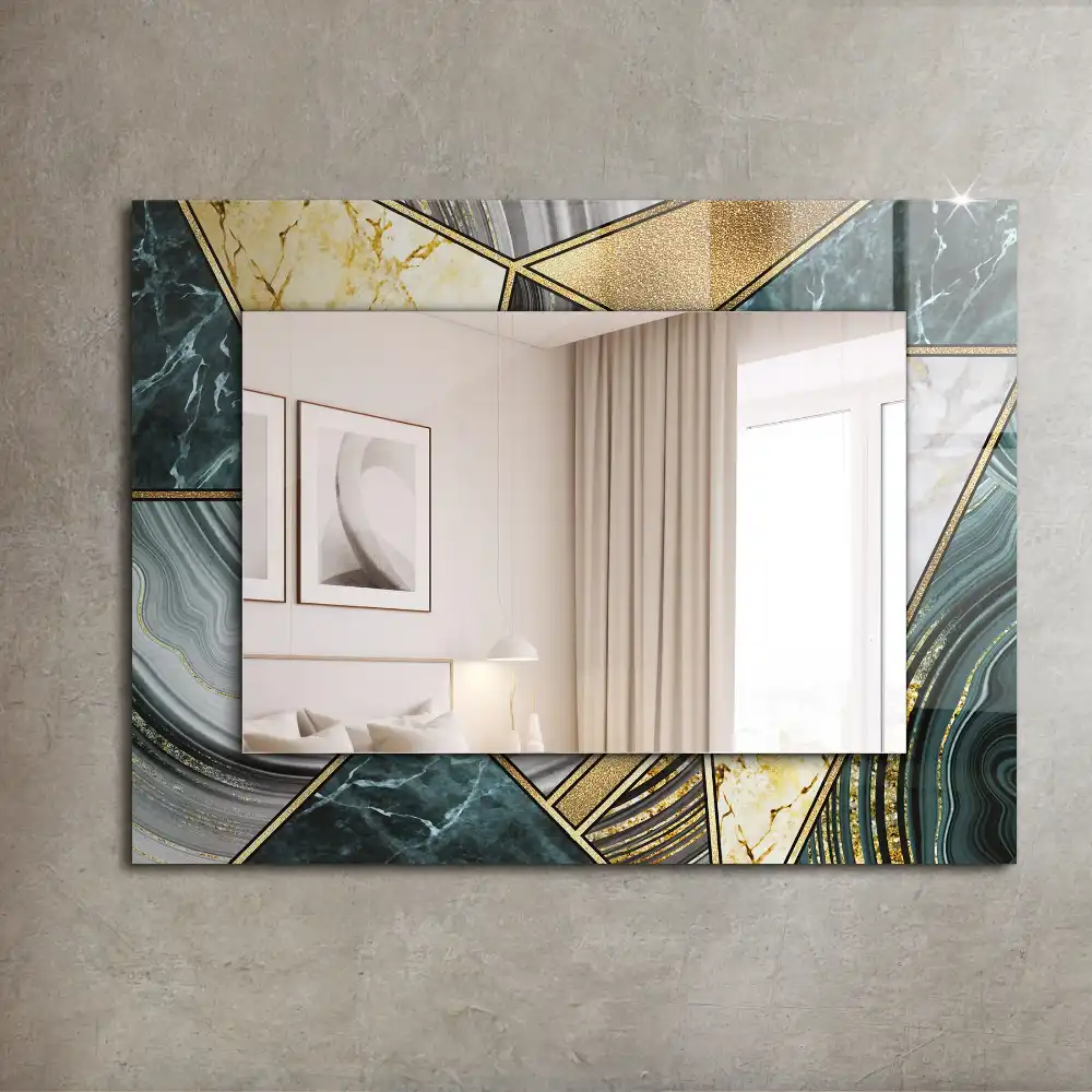 Rectangular decorative mirror Abstract geometric patterns