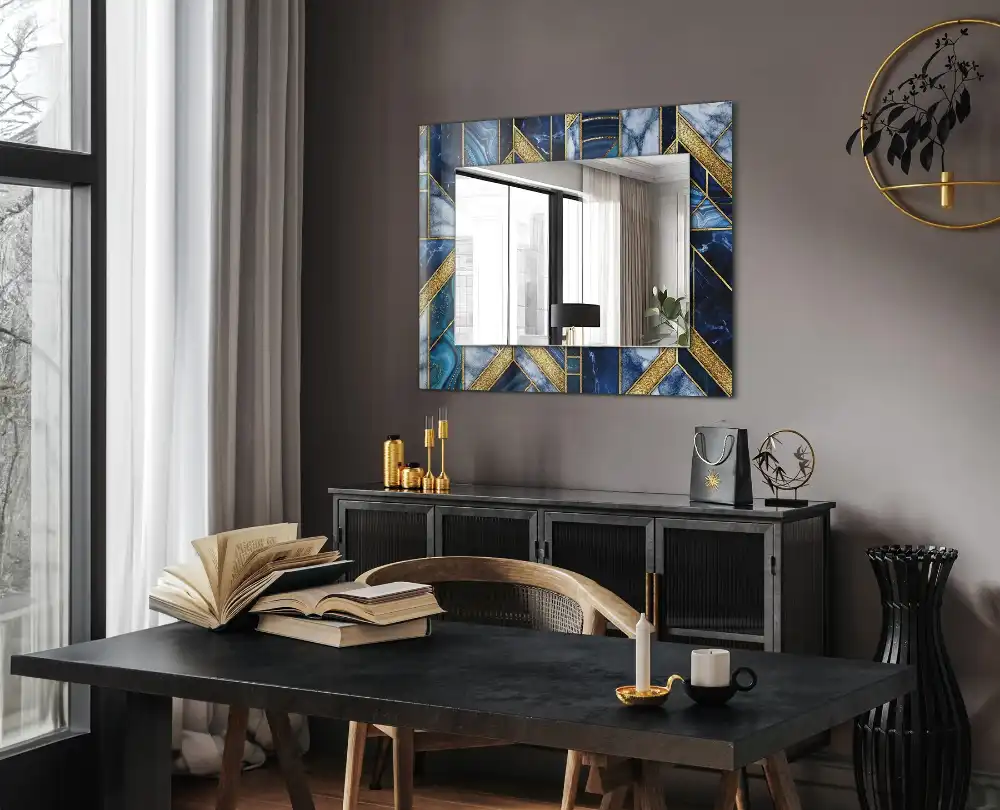 Rectangular mirror print Abstract geometric mosaic