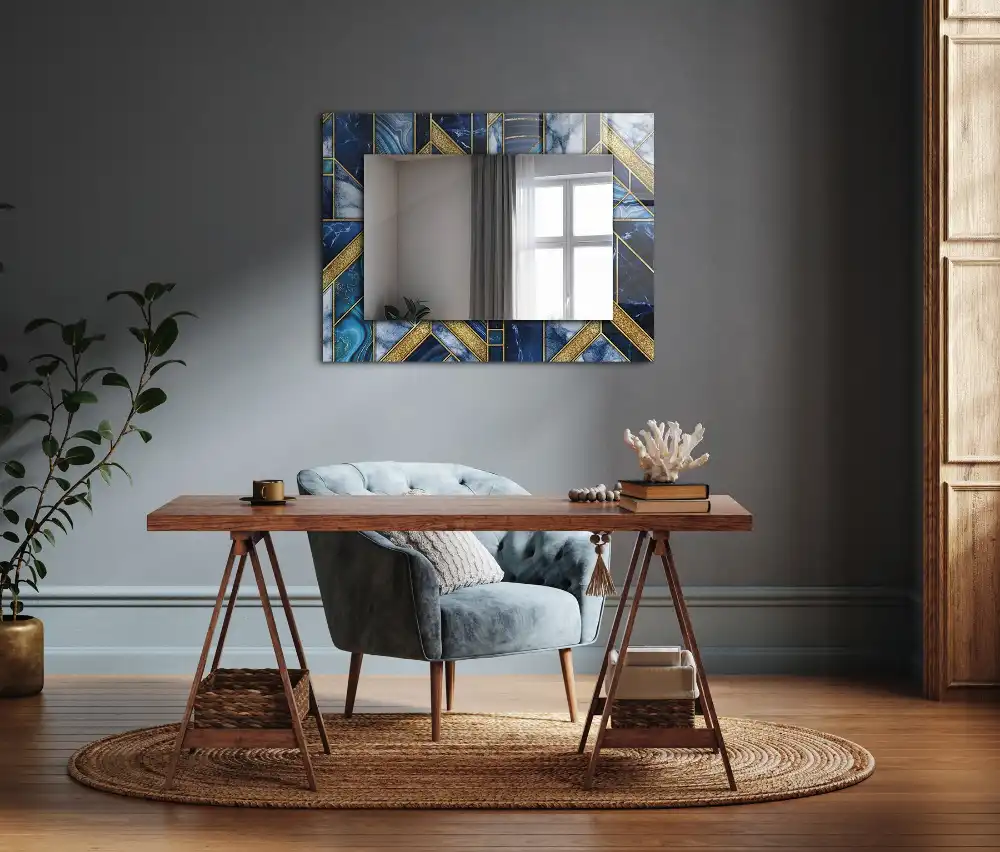 Rectangular mirror print Abstract geometric mosaic