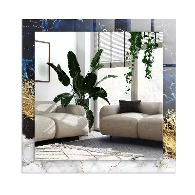 Rectangular decorative mirror Marble abstraction