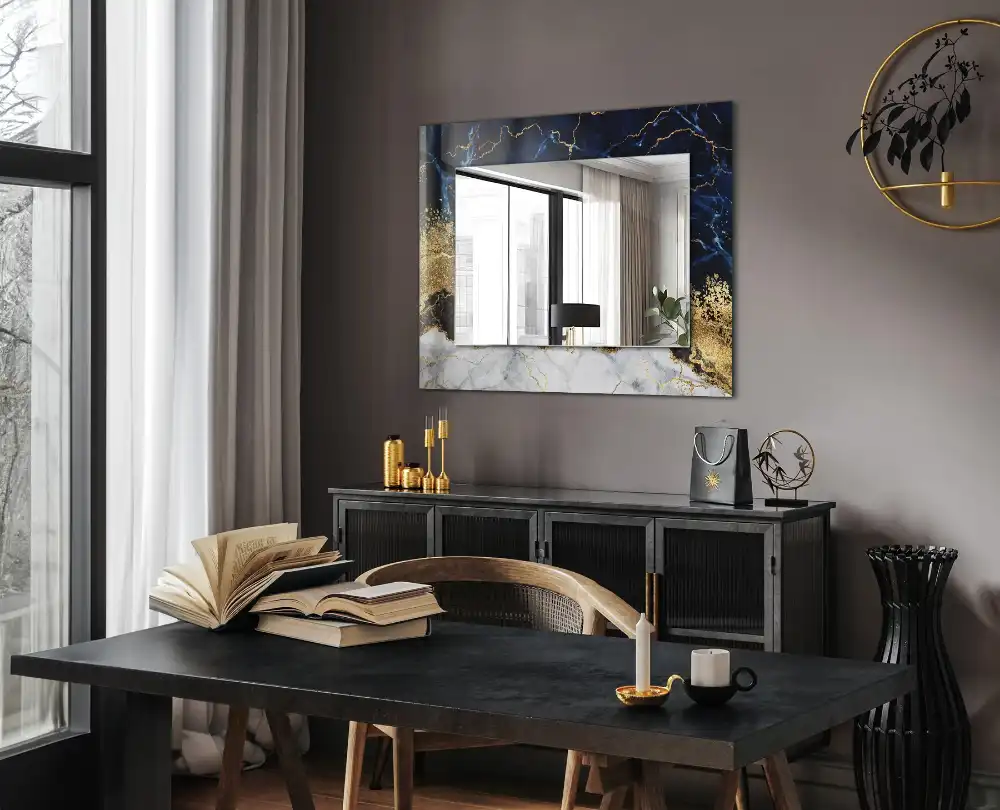 Rectangular decorative mirror Marble abstraction