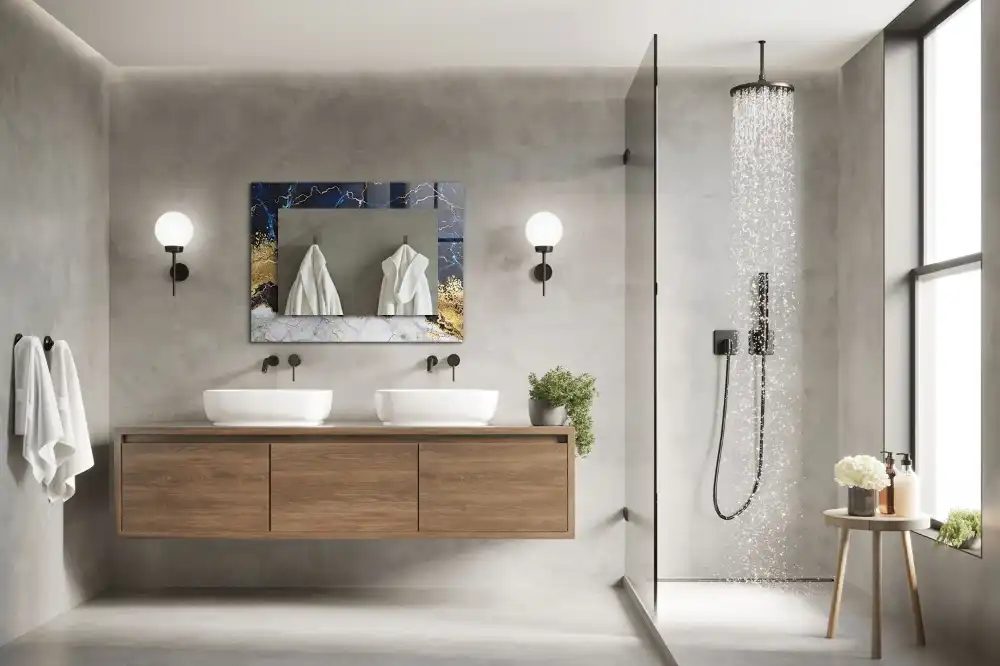 Rectangular decorative mirror Marble abstraction