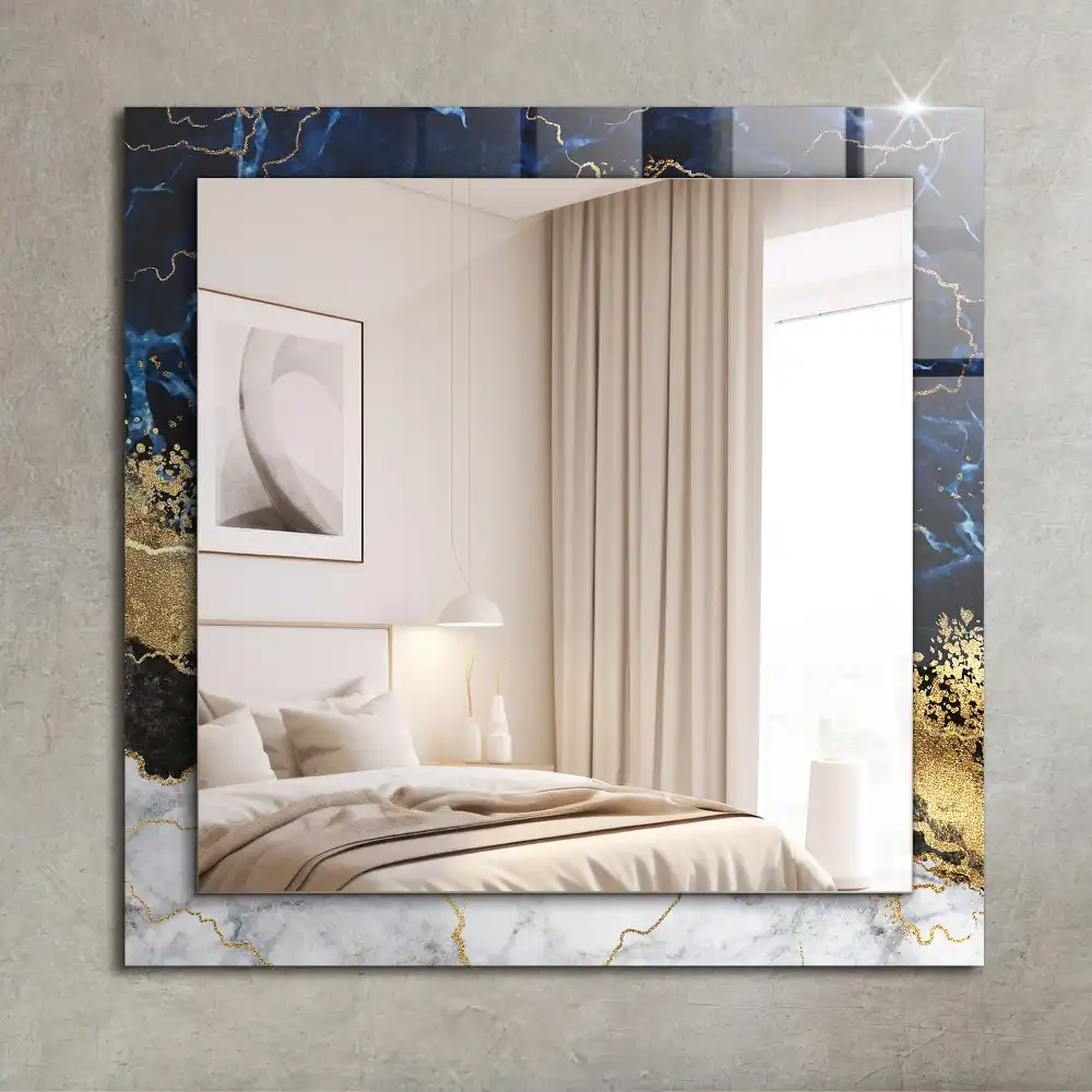 Rectangular decorative mirror Marble abstraction