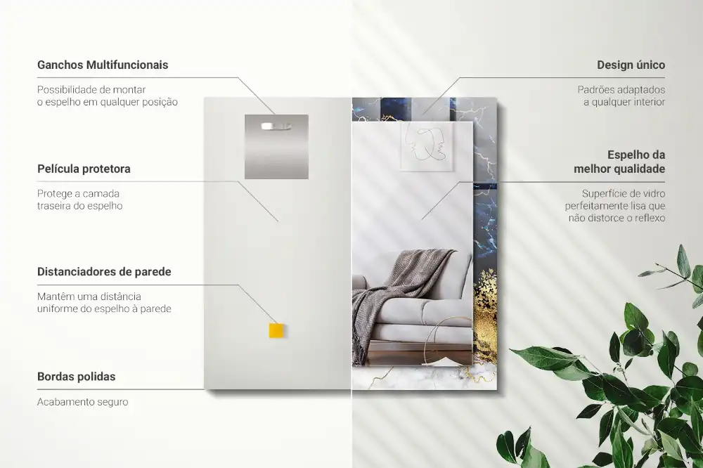 Rectangular decorative mirror Marble abstraction