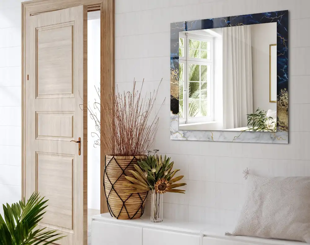Rectangular decorative mirror Marble abstraction