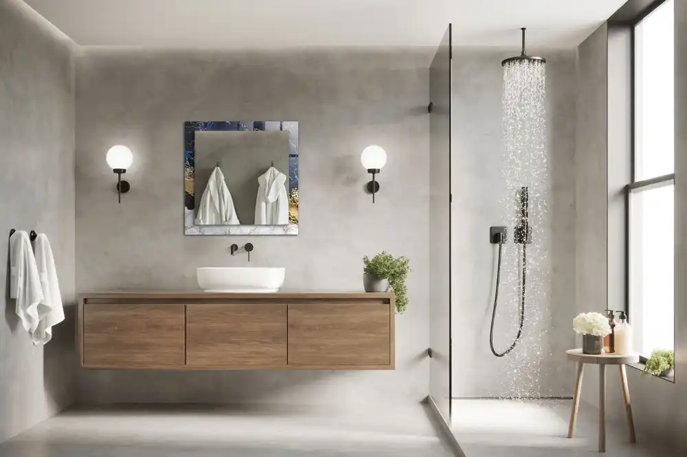 Rectangular decorative mirror Marble abstraction