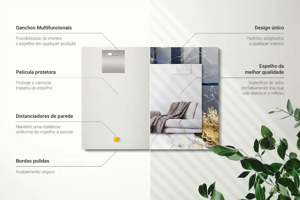 Rectangular decorative mirror Marble abstraction