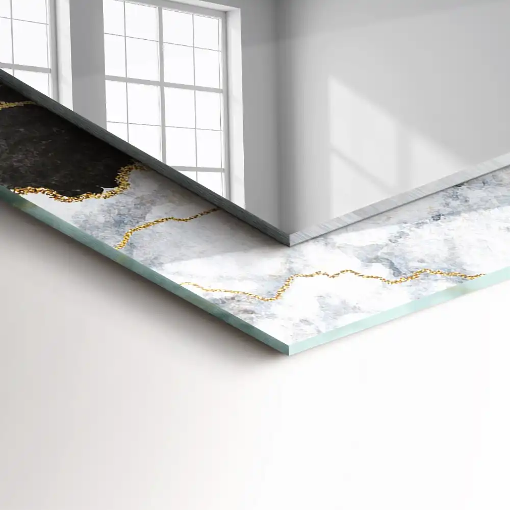 Rectangular decorative mirror Marble abstraction