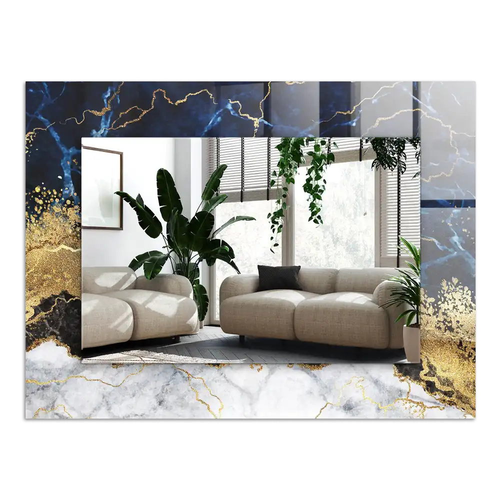 Rectangular decorative mirror Marble abstraction