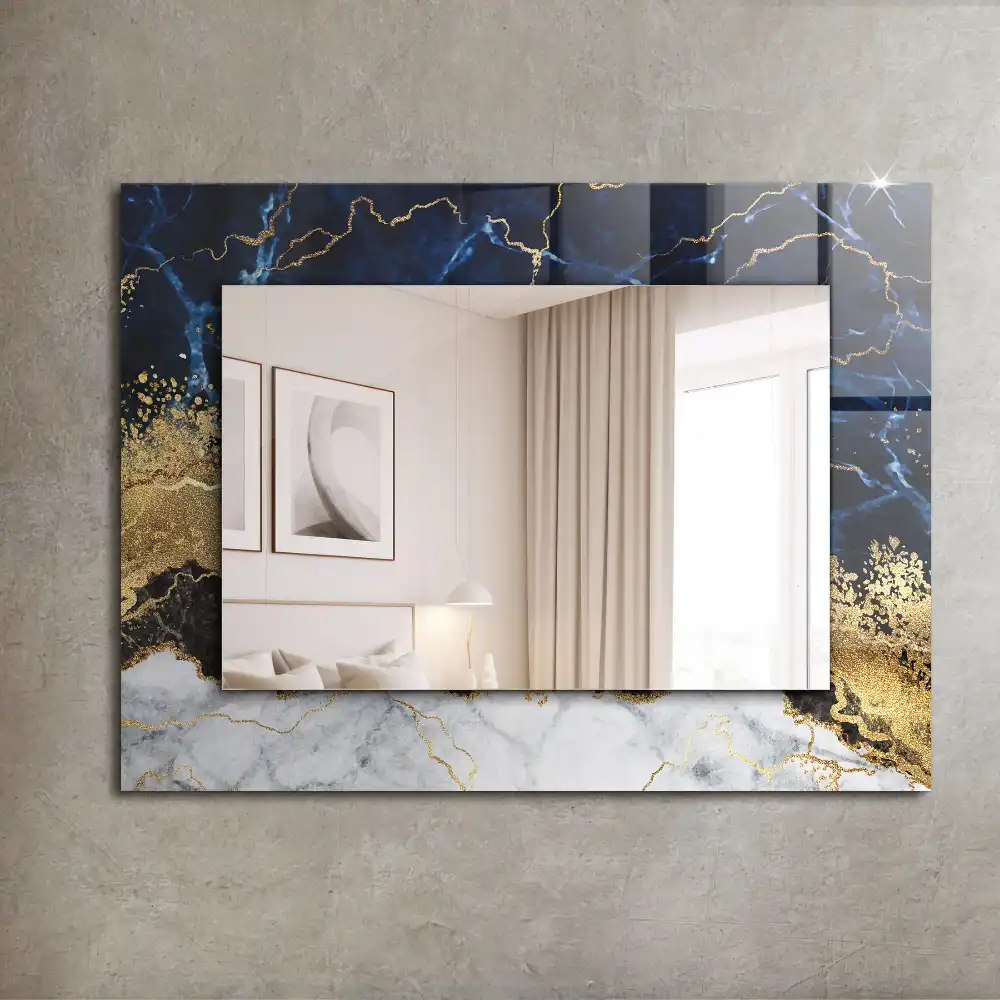 Rectangular decorative mirror Marble abstraction