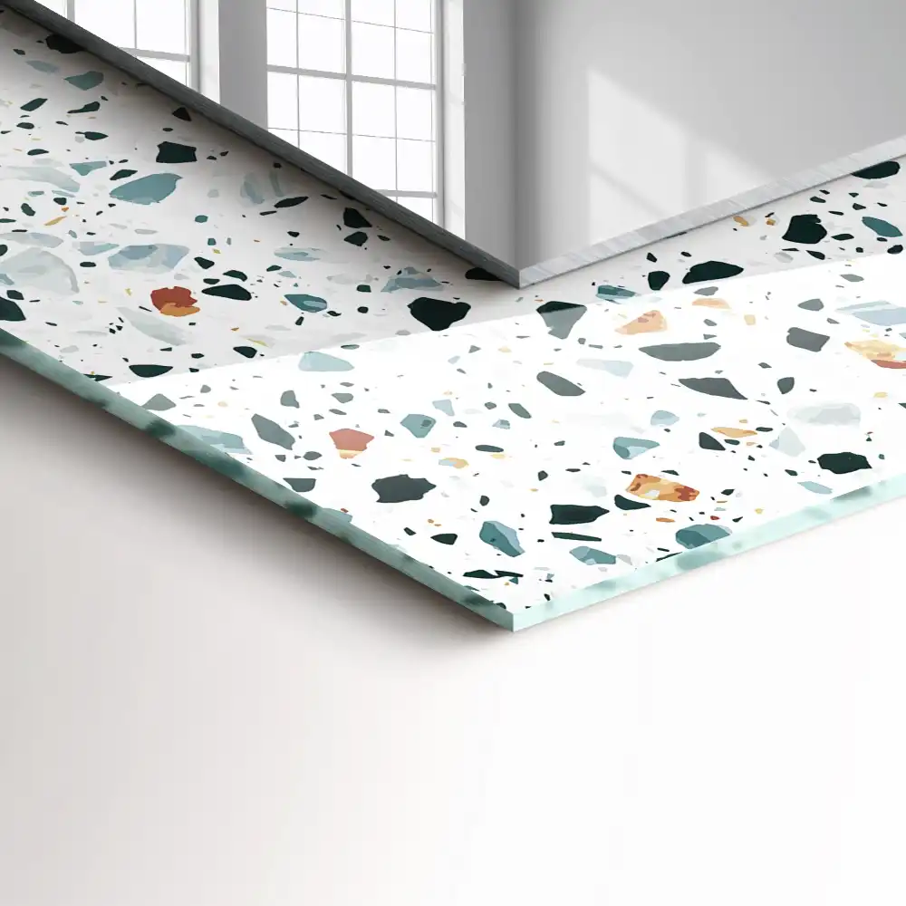 Rectangular mirror print Terrazzo Mosaic Pattern