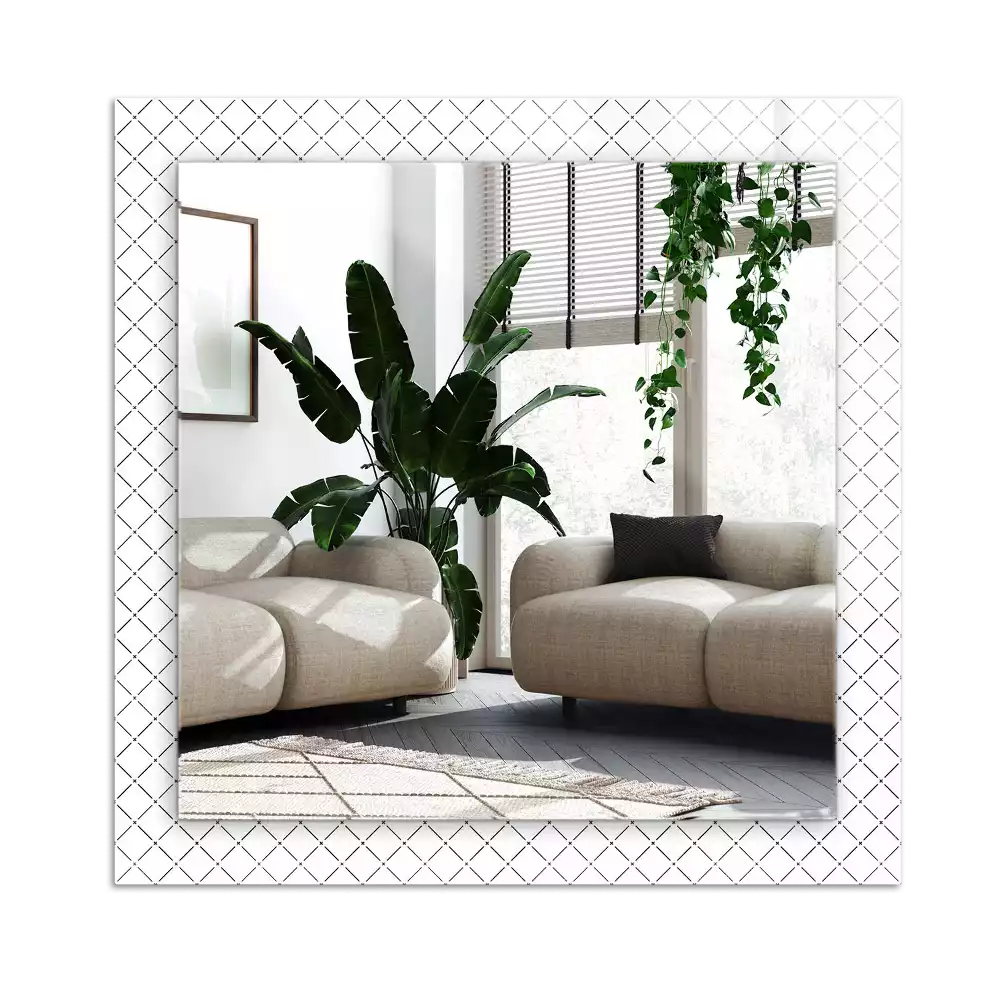 Rectangle decorative mirror Checkered pattern lines